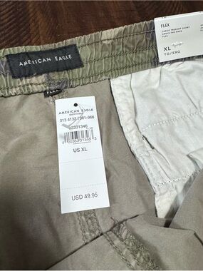 H&M Olive Green Camo Elastic Waist Shorts
